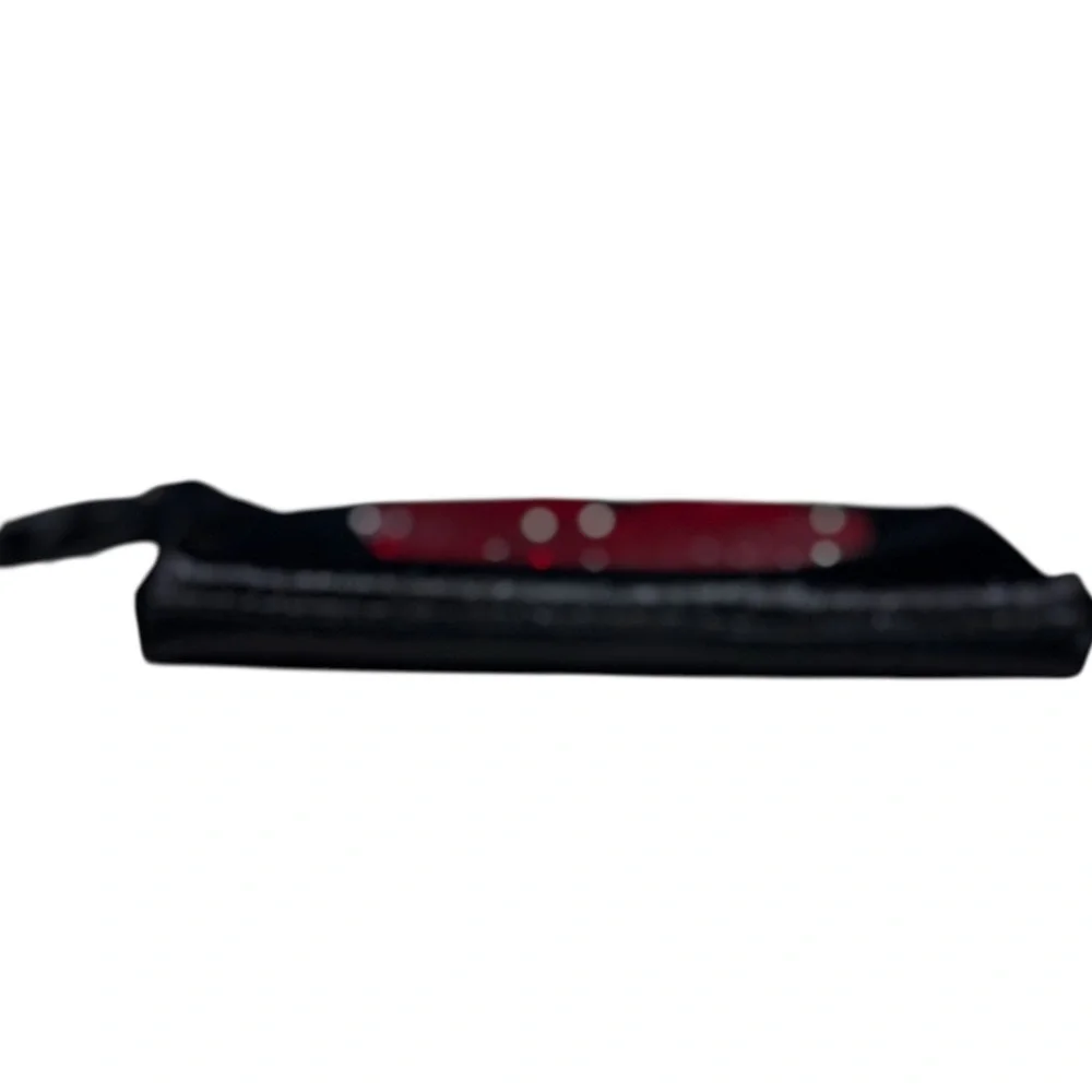 Ahdorned Velvet Red Heart Black Clutch with Tassel